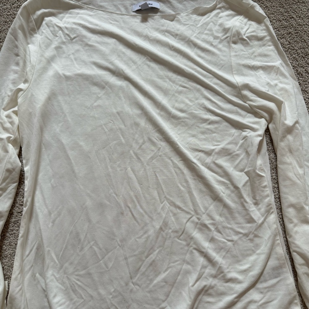 Miaou  Long-Sleeve Crewneck Shirt in Ivory Cream